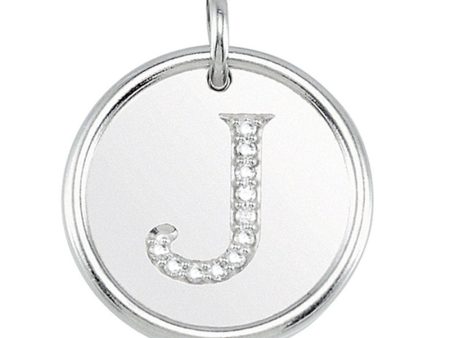 1 20 Ctw G-H, I1 Diamond Initial 17mm Sterling Silver Pendant Letter J Supply