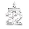 Sterling Silver, Varsity Collection, Small D C Pendant, Number 32 Hot on Sale