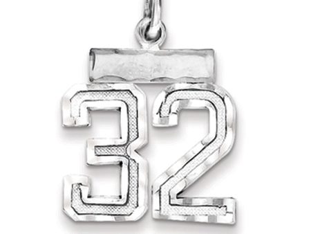 Sterling Silver, Varsity Collection, Small D C Pendant, Number 32 Hot on Sale