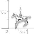 14k White Gold Mini Polished Horse Charm Discount