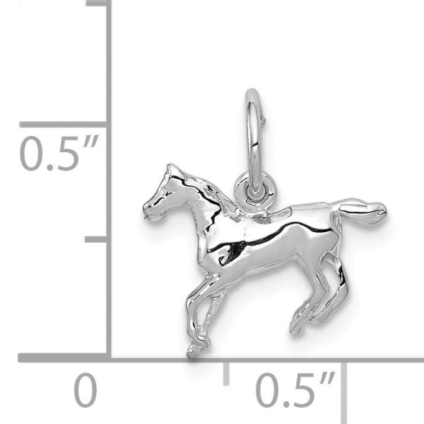 14k White Gold Mini Polished Horse Charm Discount