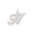 14k White Gold, Ella Collection Medium Fancy Script Initial H Pendant Discount