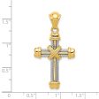 14k Two Tone Gold Rope Cross Pendant Online Sale