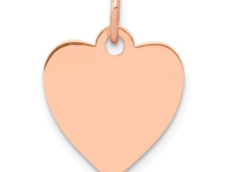 14k Rose Gold Engravable Heart Disc Charm or Pendant, 13mm For Cheap