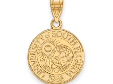 14k Gold Plated Silver South Florida Medium Crest Pendant For Discount