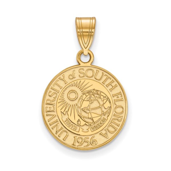 14k Gold Plated Silver South Florida Medium Crest Pendant For Discount