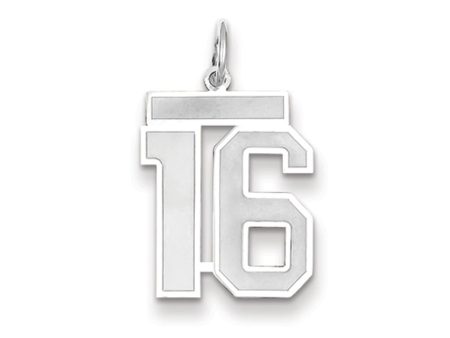 14k White Gold, Jersey Collection, Medium Number 16 Pendant Online