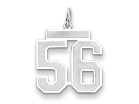 14k White Gold, Jersey Collection, Medium Number 56 Pendant For Sale