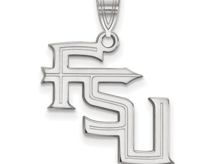 10k White Gold Florida State Large  FSU  Pendant Online Hot Sale