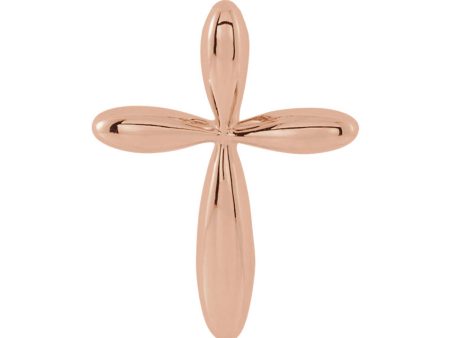 14k Rose Gold Rounded Cross Slide Pendant, 11 x 15mm Supply