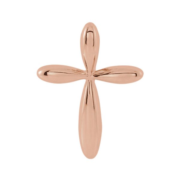 14k Rose Gold Rounded Cross Slide Pendant, 11 x 15mm Supply