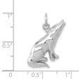 14k White Gold Polished Wolf Charm or Pendant For Sale