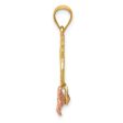 14k Rose and Yellow Gold Pineapple Plumeria Pendant For Discount