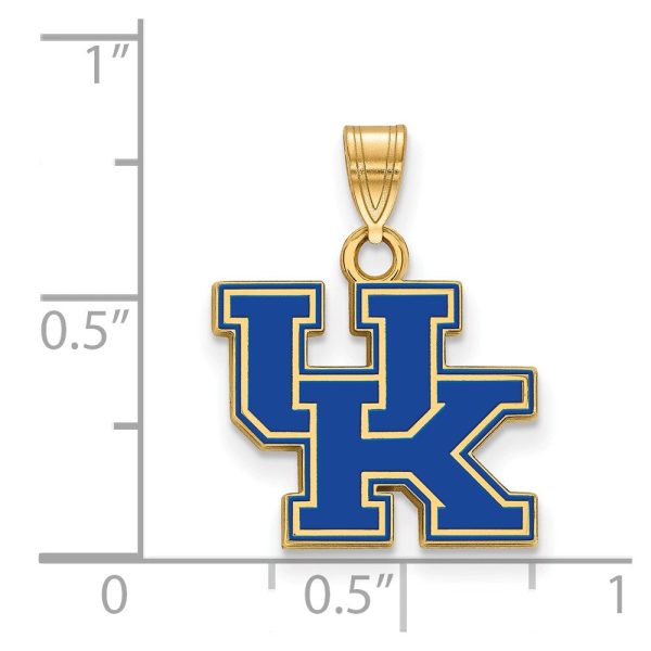 14k Gold Plated Silver U. of Kentucky Small Enamel Pendant For Discount