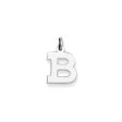 14k White Gold, Amanda Collection, Small Block Style Initial B Pendant For Sale