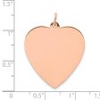 14k Rose Gold Engravable Heart Disc Pendant, 24mm Online