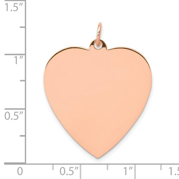 14k Rose Gold Engravable Heart Disc Pendant, 24mm Online