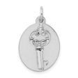 14k White Gold Key and Tag Charm Supply