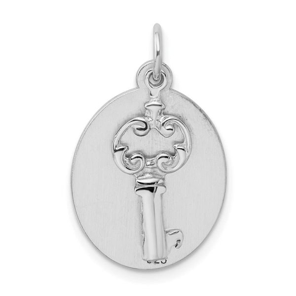 14k White Gold Key and Tag Charm Supply