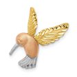 14k Two Tone Gold & White Rhodium 2D Hummingbird Slide Pendant, 18mm Online Hot Sale