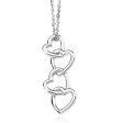 14k White Gold Four Heart Pendant Hot on Sale