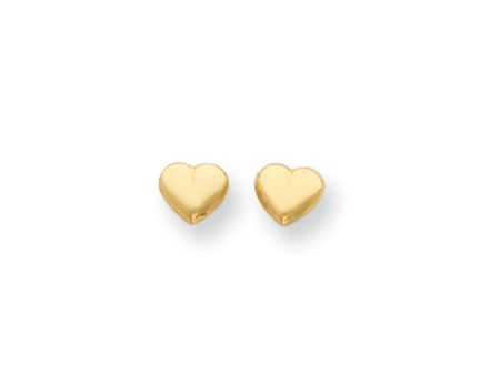 Kids 6mm Polished Heart Screw Back Earrings in 14k Yellow Gold Supply