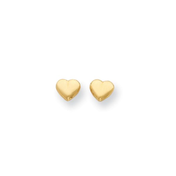 Kids 6mm Polished Heart Screw Back Earrings in 14k Yellow Gold Supply