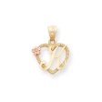 14k Two Tone Gold Grace Collection 15mm Heart Initial K Pendant Online