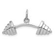 14k White Gold Curved Barbell Pendant Hot on Sale