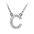 1 6 Cttw Diamond & 14k White Gold Block Initial Necklace, Letter C Online Hot Sale