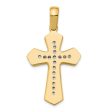 14k Two Tone Gold Solid Rope Cross Pendant, 22 x 43mm Sale