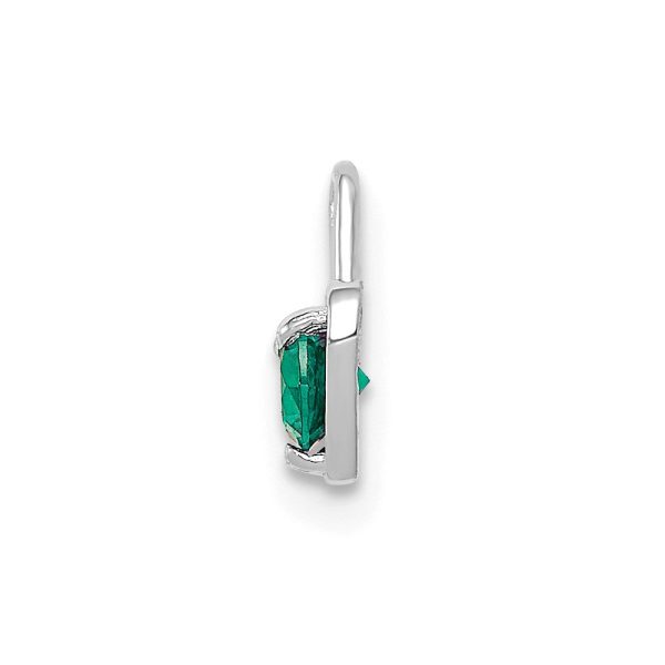 May Synthetic Emerald 14k White Gold Heart Pendant Enhancer, 5mm For Cheap