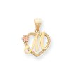 14k Two Tone Gold Grace Collection 15mm Heart Initial M Pendant Online Sale