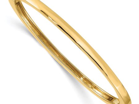 3.6mm 14k Yellow Gold Polished Solid Open Back Hinged Bangle Bracelet Cheap