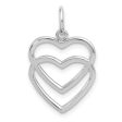 14k White Gold Double Open Heart Charm Hot on Sale