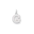 14k White Gold, Amanda Collection, Small Block Style Initial G Pendant For Discount