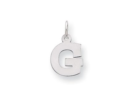 14k White Gold, Amanda Collection, Small Block Style Initial G Pendant For Discount