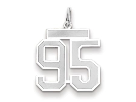 14k White Gold, Jersey Collection, Medium Number 95 Pendant Online Sale