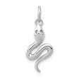 14k White Gold Polished 3D Snake Charm Online Sale