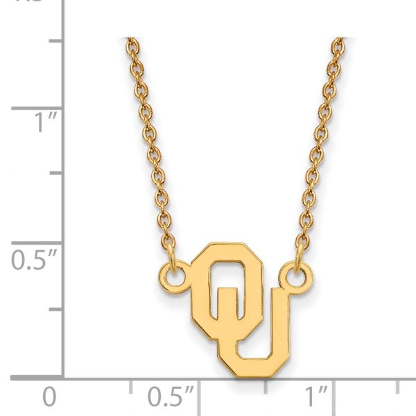 10k Yellow Gold Oklahoma OU Small Pendant Necklace Online now