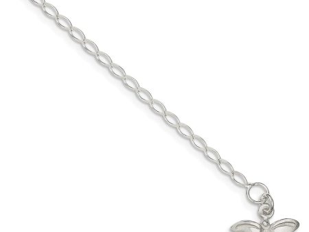 Sterling Silver Butterfly Open Link Anklet, 10 Inch Sale