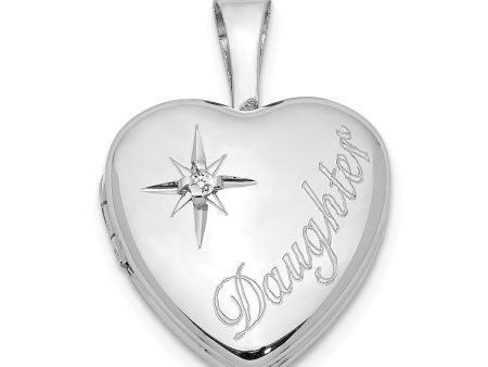 12mm Daughter Diamond Heart Locket in Sterling Silver Supply