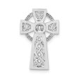 14k Yellow or White Gold Celtic Cross Slide Pendant, 12 x 20mm For Discount