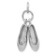 14k White Gold 3D Moveable Ballet Slippers Pendant For Cheap