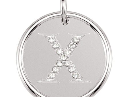 1 15 Ctw G-H, I1 Diamond Initial 17mm 14k White Gold Pendant Letter X on Sale