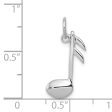 14k White Gold 2D Polished Musical Note Pendant Discount