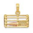 14k Two Tone Gold Large 3D Lobster Trap Pendant Online Hot Sale