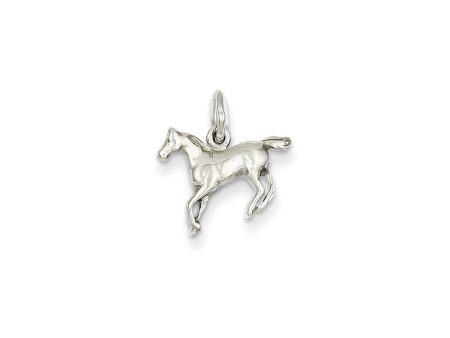 14k White Gold Mini Polished Horse Charm Discount