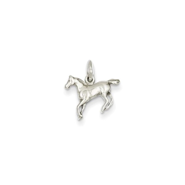 14k White Gold Mini Polished Horse Charm Discount