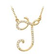 1 8 Ctw Diamond 14k Yellow Gold Medium Script Initial J Necklace, 17in Cheap